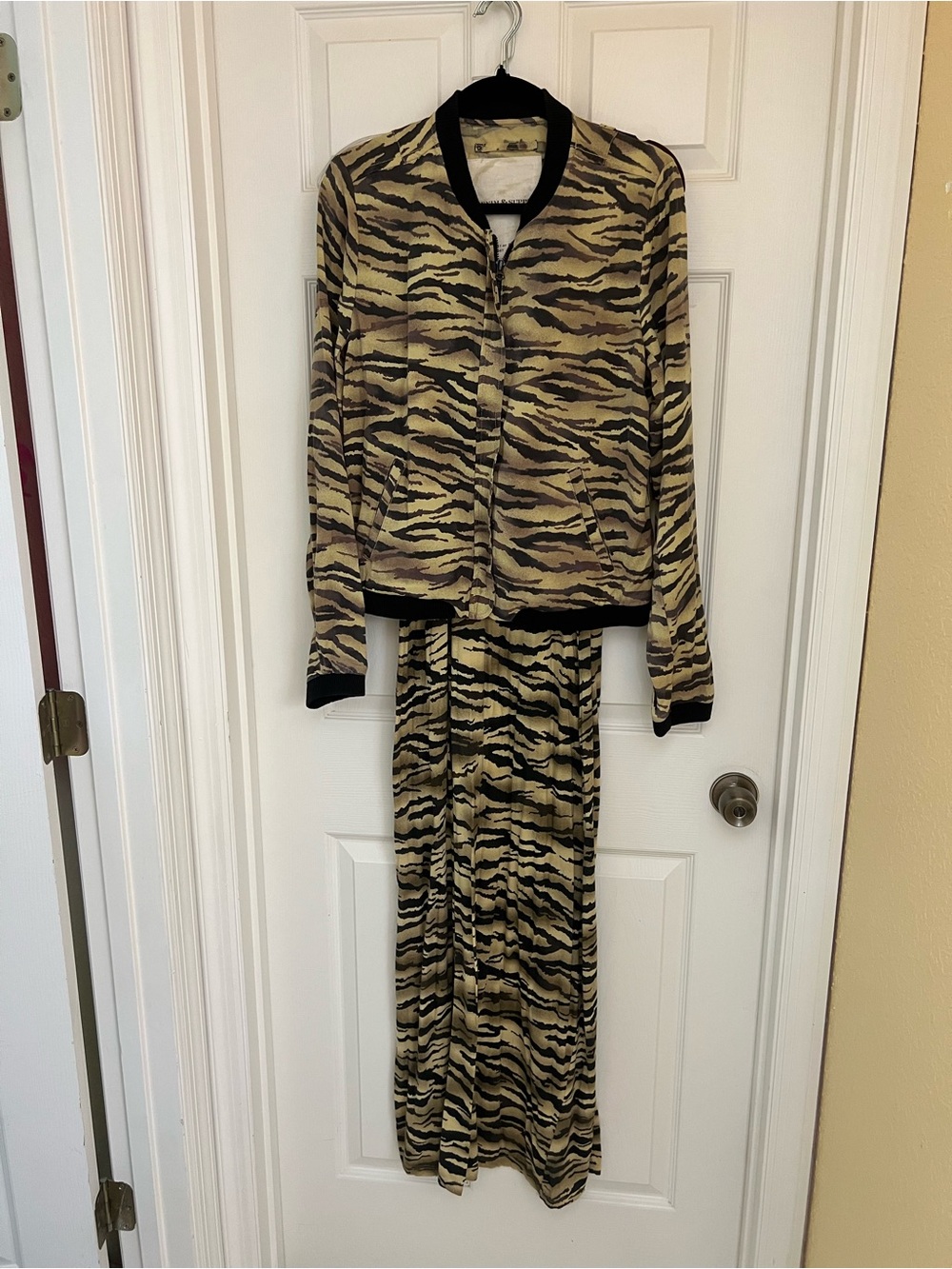 Denim & Supply Ralph Lauren Tan and Black Tiger-Print Maxi Dress with Jacket